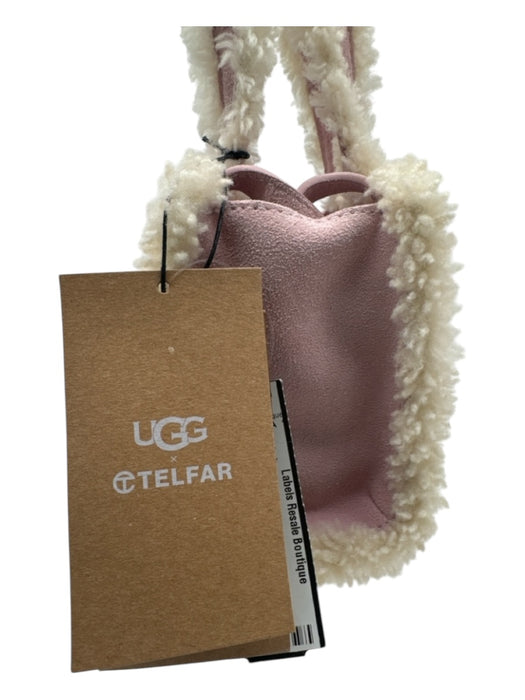 Telfar Cream & pink Suede Shearling Crossbody Bag Cream & pink / XS