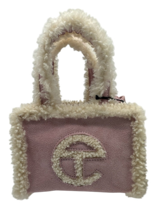 Telfar Cream & pink Suede Shearling Crossbody Bag Cream & pink / XS