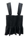 Staud Size L Black PU leather Sleeveless Smocked Bodice Peplum Top Black / L