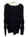 Frame Size M Black Polyester Blend Knit Stripes V Neck Sweater Black / M