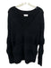 Frame Size M Black Polyester Blend Knit Stripes V Neck Sweater Black / M