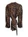 Zara Size M Black & Brown Polyester Lapel Leopard Print Long Sleeve Jacket Black & Brown / M