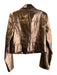 Avec Les Filles Size M Copper Faux Leather Metallic Asymetric Biker Jacket Copper / M