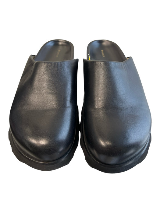 Proenza Schouler Shoe Size 36 Black Leather Round Toe Platform Open Back Shoes Black / 36