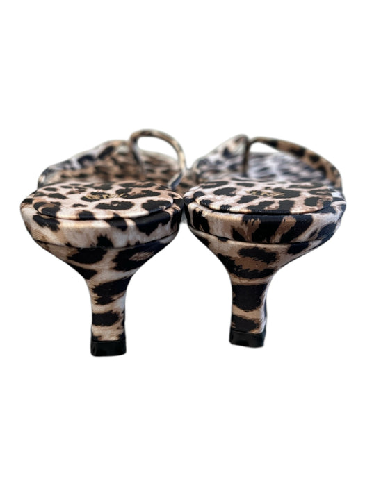 Zara Shoe Size 37 Tan & black Fabric Leopard Print Flip flop Kitten Heel Shoes Tan & black / 37