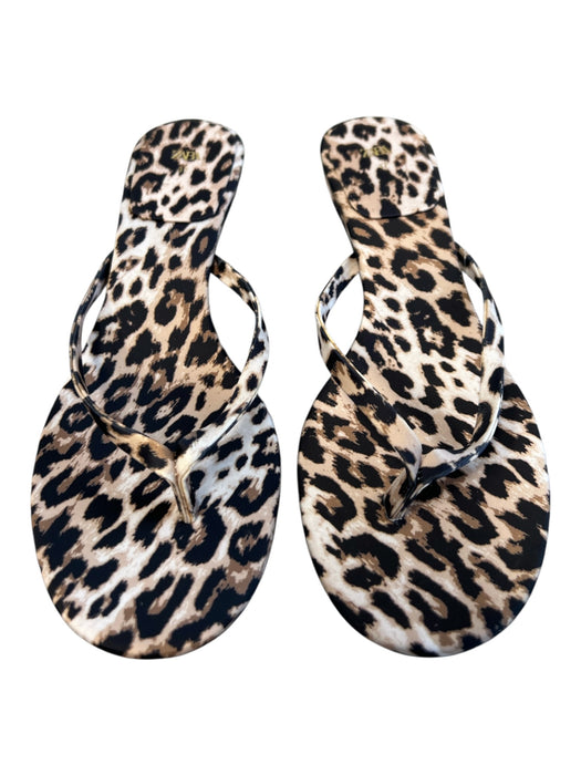 Zara Shoe Size 37 Tan & black Fabric Leopard Print Flip flop Kitten Heel Shoes Tan & black / 37