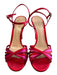 Gianvito Rossi Shoe Size 36 Red Fabric & Leather Satin Open Toe & Heel Shoes Red / 36