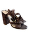 Schutz Shoe Size 6.5 Espresso Brown Leather Woven Open Toe & Heel Shoes Espresso Brown / 6.5