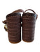 Schutz Shoe Size 6.5 Espresso Brown Leather Woven Open Toe & Heel Shoes Espresso Brown / 6.5