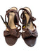 Schutz Shoe Size 6.5 Espresso Brown Leather Woven Open Toe & Heel Shoes Espresso Brown / 6.5