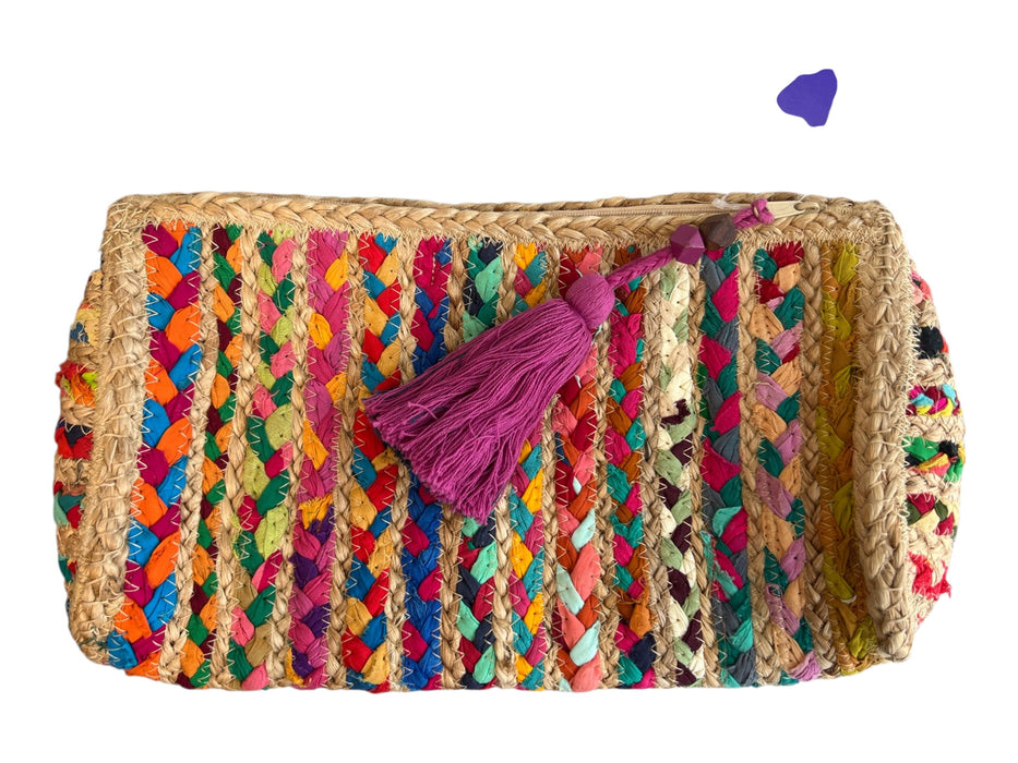 Shiraleah Multi Jute & Synthetic Braided Woven Tassle Detail Pouch Bag Multi / One Size
