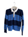 Lands' End Size S Blue 100% Cotton Knit Stripe Quarter Button Rugby Sweater Blue / S