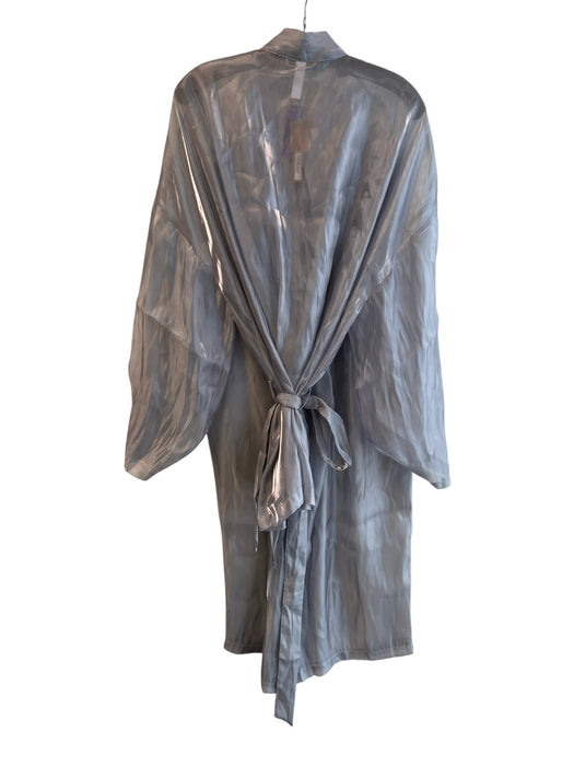 SKIMS Size M Silver Polyester Organza Metallic Long Sleeve Pajama Set Pajamas Silver / M