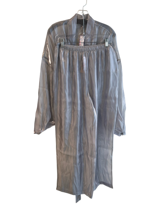 SKIMS Size M Silver Polyester Organza Metallic Long Sleeve Pajama Set Pajamas Silver / M