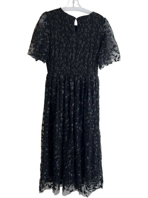 Baltic Born Size Large Black Polyester Blend Lined Short Sheer Sleeve Dress Black / Large