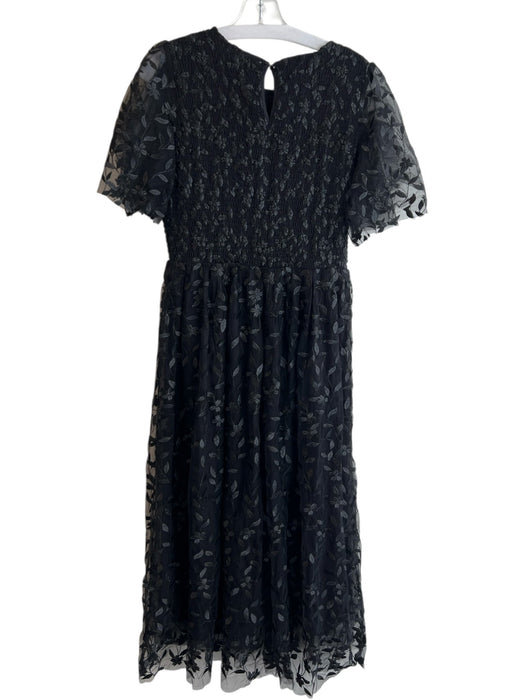 Baltic Born Size Large Black Polyester Blend Lined Short Sheer Sleeve Dress Black / Large