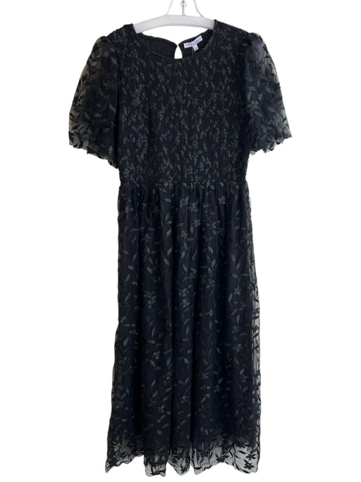 Baltic Born Size Large Black Polyester Blend Lined Short Sheer Sleeve Dress Black / Large