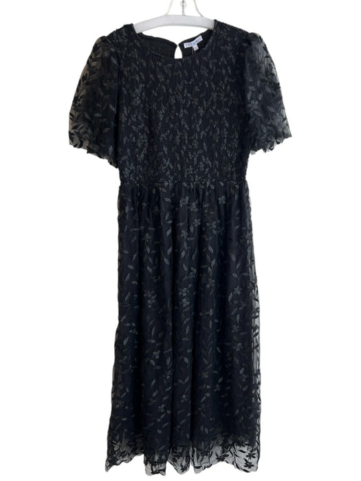 Baltic Born Size Large Black Polyester Blend Lined Short Sheer Sleeve Dress Black / Large