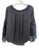 Joseph Ribkoff Size 10 Black No Fabric Tag Off Shoulder Key Hole Front Flowy Top Black / 10