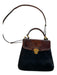 Brahmin Brown & Black Leather Reptile Embossed Top Handle Flap & Toggle Bag Brown & Black / Small