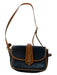 Dooney & Bourke Black & Brown Leather Pebbled Flap Saddle Bag Black & Brown / Small