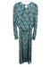 Rotate Size 6 Blue, Green, Cream Modal Blend Floral Long Sleeve Maxi Dress Blue, Green, Cream / 6