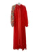 Eywasouls Size XS/S Red & Multi Polyester Sheer Overlay Long Sleeve Maxi Dress Red & Multi / XS/S