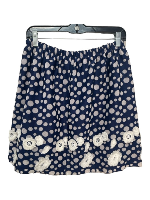 Ann Mashburn Size M Blue & White Polyester Elastic Waist Polka Dot Skirt Blue & White / M