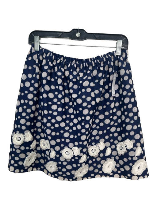 Ann Mashburn Size M Blue & White Polyester Elastic Waist Polka Dot Skirt Blue & White / M