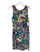 Etro Size 44 Purple, Blue & Yellow Silk Sleeveless Round Neck Sheath Midi Dress Purple, Blue & Yellow / 44