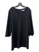 Tibi Size M Black Poly Blend Long Balloon Sleeve V Neck Back Zip Darted Dress Black / M