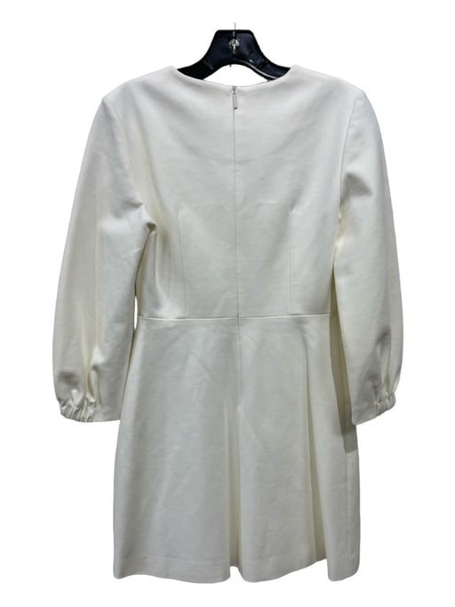 Tibi Size 0 White Rayon Blend V Neck Long Sleeve Elastic wrist Dress White / 0