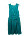 Trina Turk Size 2 Teal Polyester Sleeveless V Neck Seam Detail Dress Teal / 2