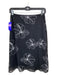 Vivienne Tam Size 1 Black & White Nylon Mesh Overlay Floral Elastic Waist Skirt Black & White / 1