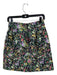 Tibi Size 2 Black & Multi Polyester Blend Zip Back Floral Jaquard Skirt Black & Multi / 2