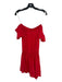 Amanda Uprichard Size Small Red Polyester Off Shoulder Smocked Neck Dress Red / Small