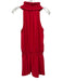 Amanda Uprichard Size S Red Polyester Sleeveless High Neck Split Neck Dress Red / S
