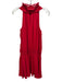 Amanda Uprichard Size S Red Polyester Sleeveless High Neck Split Neck Dress Red / S