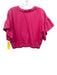 Alice + Olivia Size M Pink Cotton Crew Neck Flounce Sleeve Elastic Waist Top Pink / M
