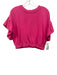 Alice + Olivia Size M Pink Cotton Crew Neck Flounce Sleeve Elastic Waist Top Pink / M