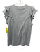 Veronica Beard Jeans Size M Gray Cotton Heathered Ruffle Cap Sleeve Ruffles Top Gray / M