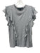 Veronica Beard Jeans Size M Gray Cotton Heathered Ruffle Cap Sleeve Ruffles Top Gray / M