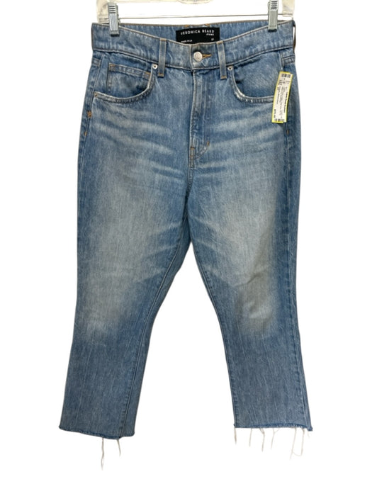 Veronica Beard Jeans Size 27 Light Wash Cotton High Rise Zip Fly Wide Leg Jeans Light Wash / 27