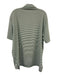 Peter Millar Size L Green & White Synthetic Striped Polo Athleisure Short Sleeve Green & White / L