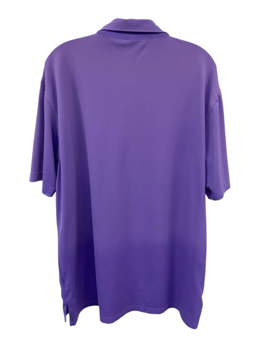 Peter Millar Size L Purple Synthetic Solid Polo Athleisure Men's Short Sleeve Purple / L