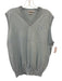 Peter Millar Size L Light blue Wool Solid V Neck Vest Men's Sweater Light blue / L