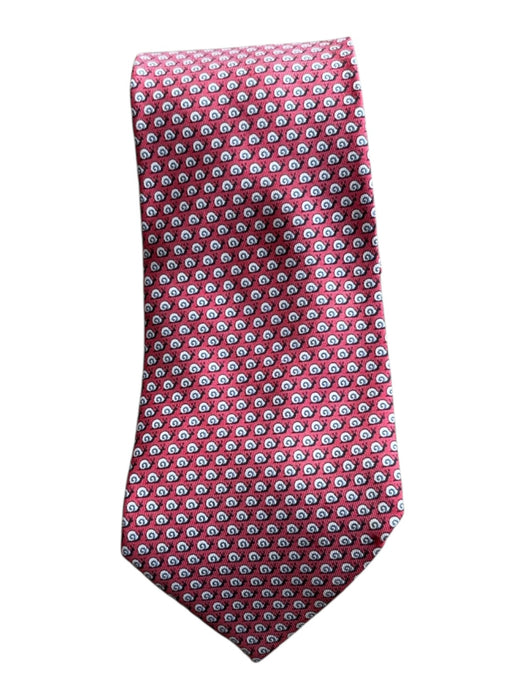 Hermes Red & White Silk Snails Men's Ties Red & White
