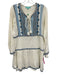Melissa Odabash Size S White & Blue No Fabric Tag Long Sleeve Lace Up Neck Dress White & Blue / S