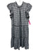 Omika Size S Mixed Blues Modal Abstract Floral Ruffle Cap Sleeve V Neck Dress Mixed Blues / S