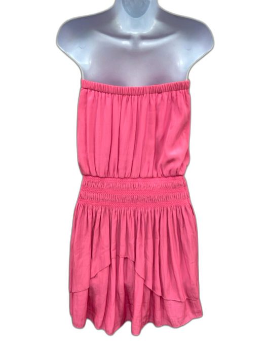 Ramy Brook Size S Pink Polyester Strapless Elastic Top Elastic Waist Dress Pink / S